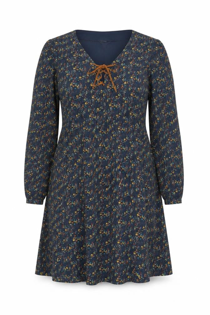Springfield Women's Blue Floral Long Sleeve Dress