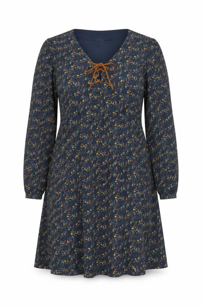 Springfield Women's Blue Floral Long Sleeve Dress