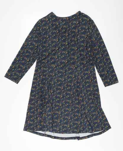 Springfield Women's Blue Floral Long Sleeve Dress
