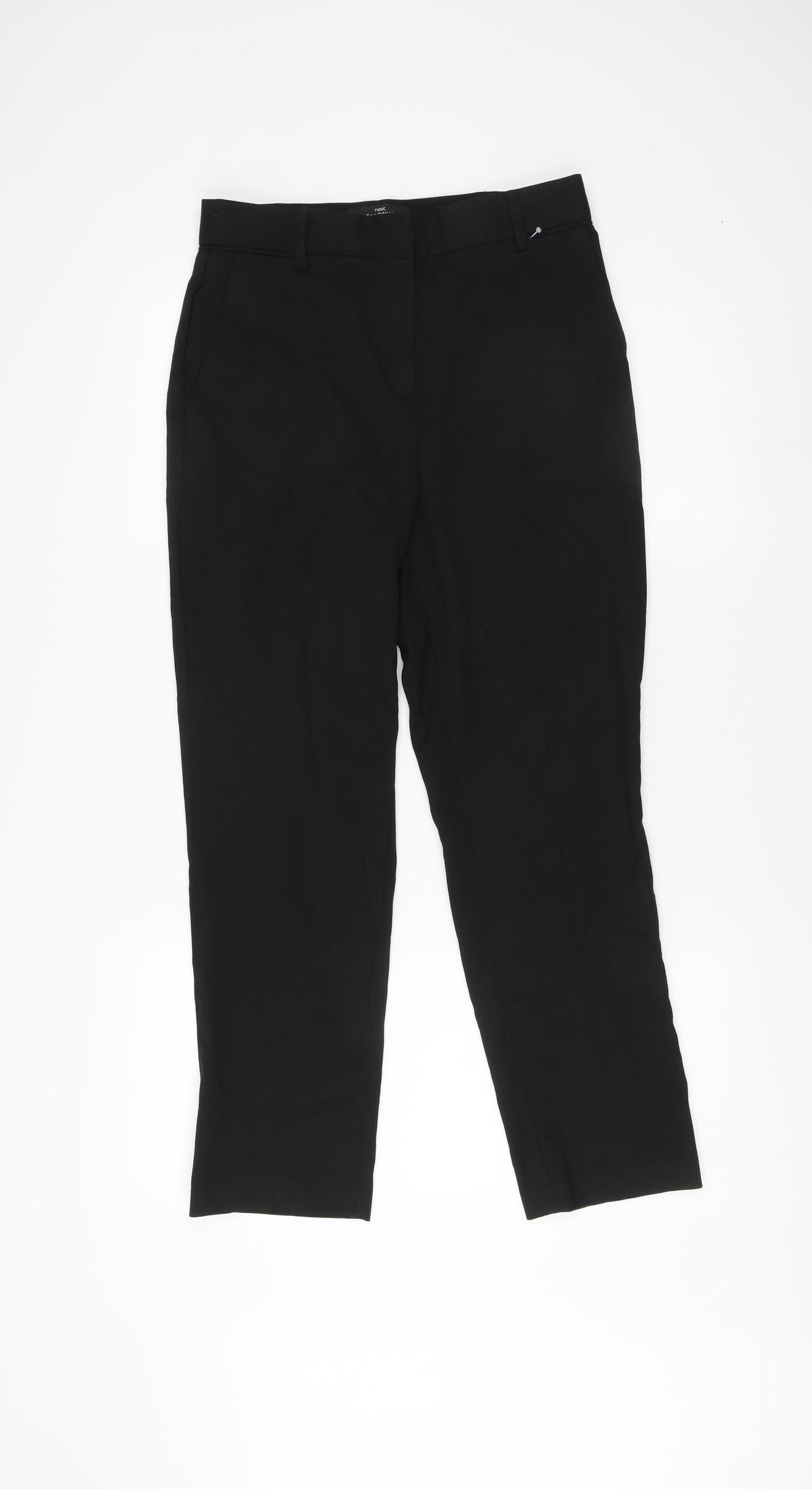 Womens UK Size 8R NEXT Regular Fit Workwear Casual Black Trousers