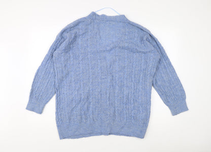 Womens UK Size 10 MNG Blue Cardigan Jumper