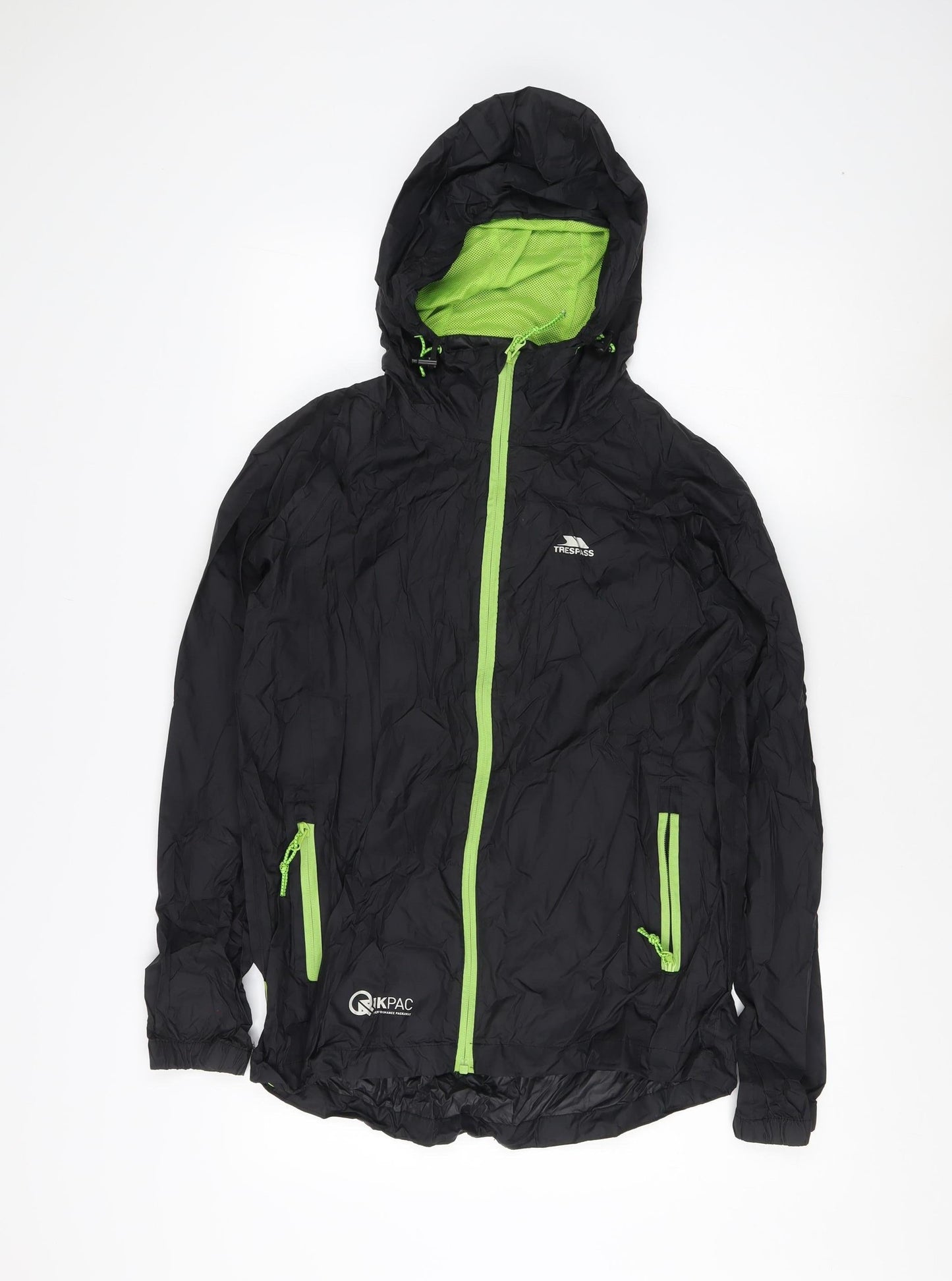 Mens UK Size XS Trespass Black Windbreaker Coat