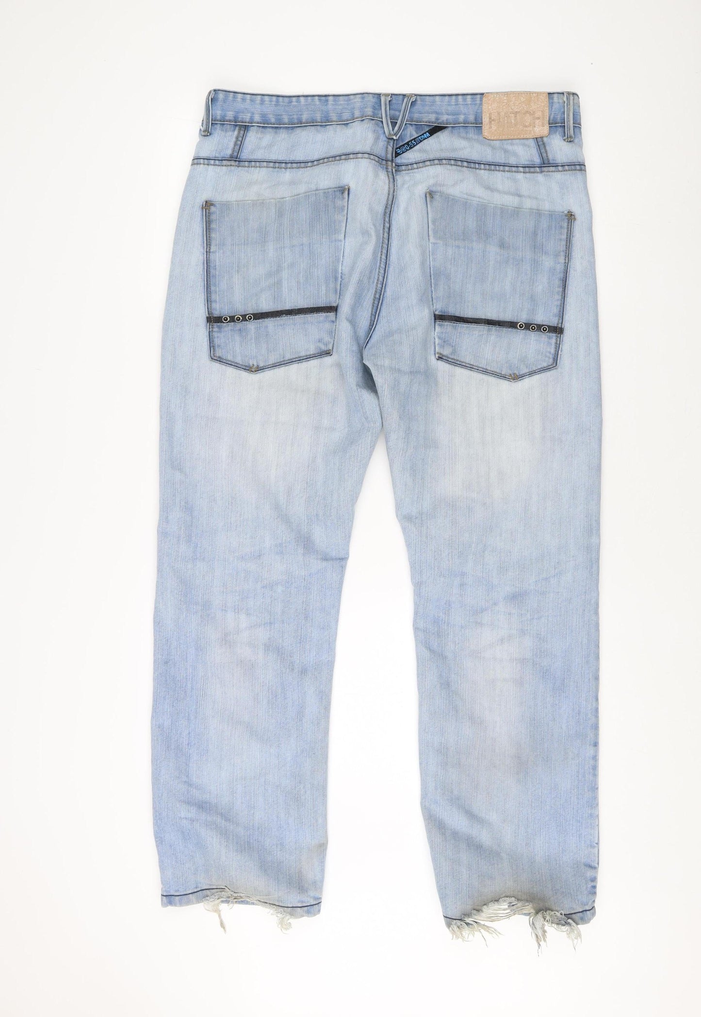 Crosshatch Men’s Blue Straight Jeans, Size 38, Light Wash