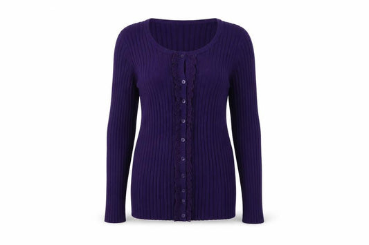 Womens UK Size M Precis Purple Cardigan Jumper