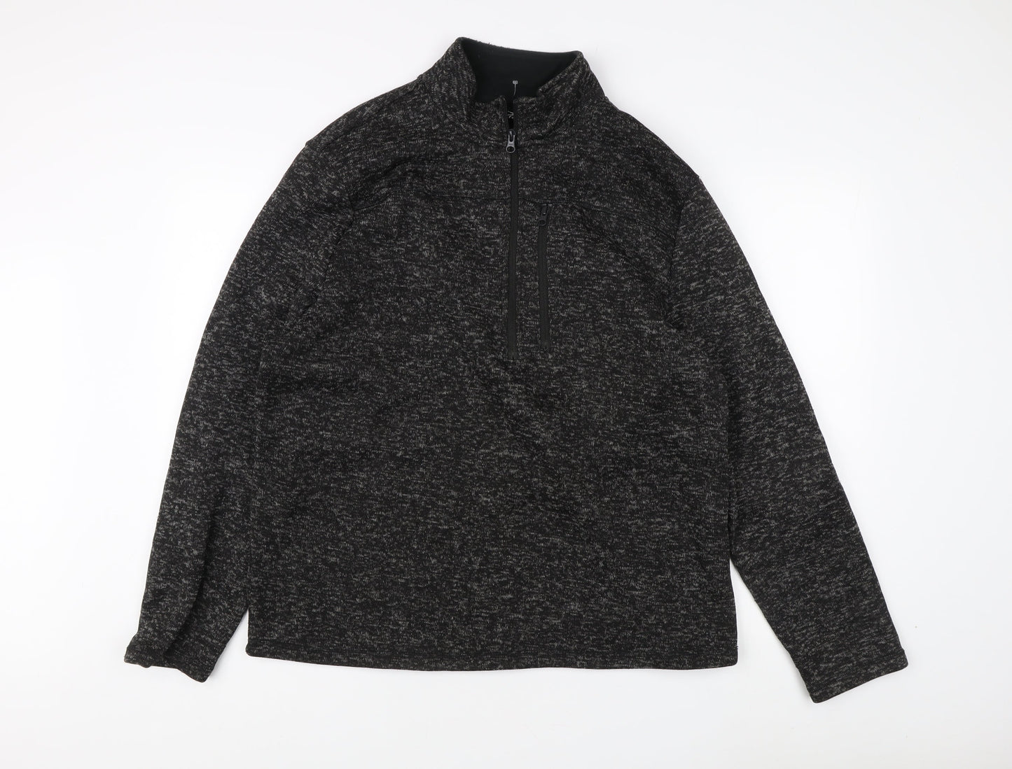 Mens UK Size XL Crane Black 1/4 Zip Sweatshirt