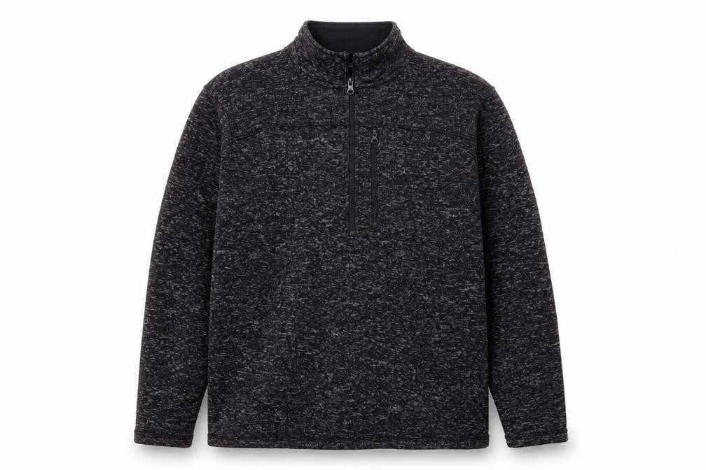 Mens UK Size XL Crane Black 1/4 Zip Sweatshirt