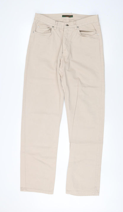 Katharine Hamnett Women's Beige Straight Jeans, Size 6