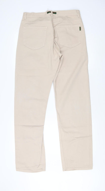 Katharine Hamnett Women's Beige Straight Jeans, Size 6