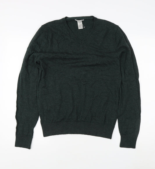 Gap Men's Green Wool Pullover Jumper Size M