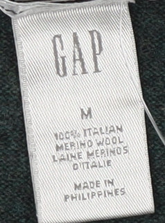 Gap Men's Green Wool Pullover Jumper Size M