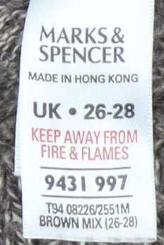 Womens UK Size 26-28 Marks and Spencer Brown Cardigan Jumper