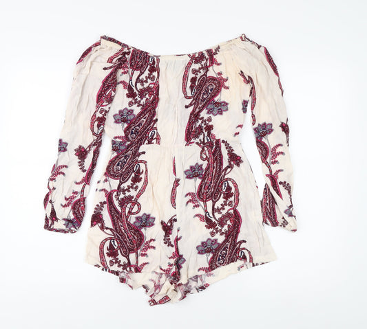 PrettyLittleThing Women's Multicoloured Paisley Playsuit