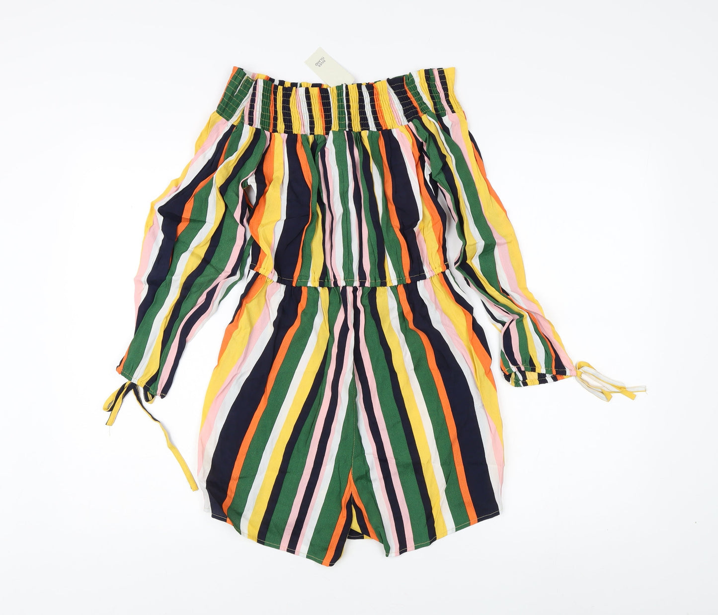 River Island Women's Multicoloured Off-Shoulder Playsuit - Size 8