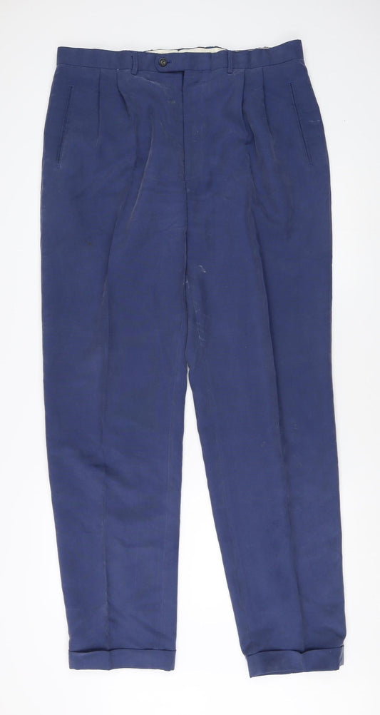 Uomo Desideri Men's Blue Dress Pants Size 38