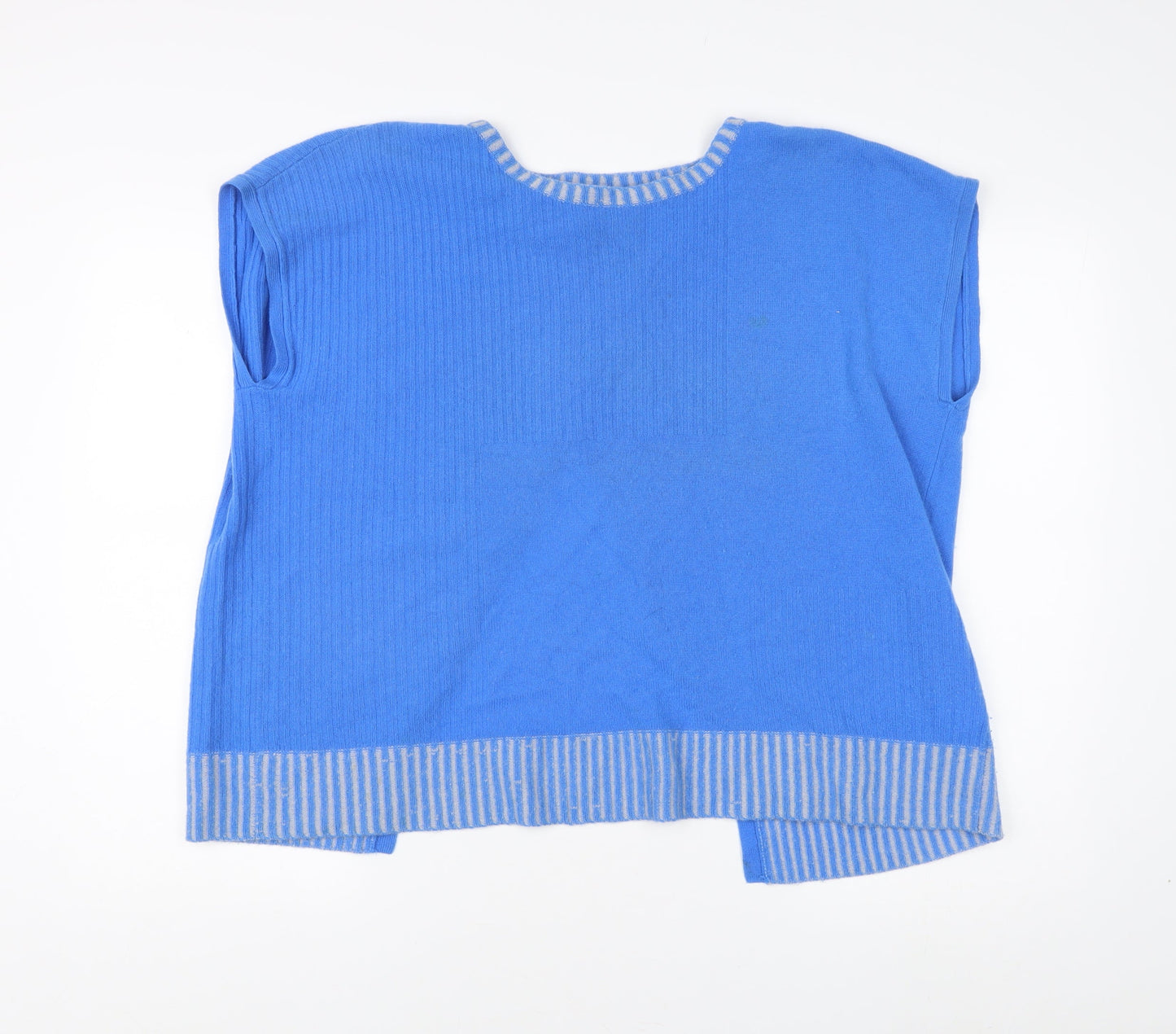 Duffy Women's Blue Cashmere Cape Sleeveless Relaxed L