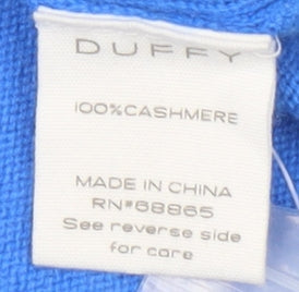 Duffy Women's Blue Cashmere Cape Sleeveless Relaxed L