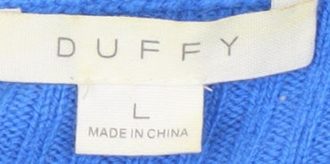 Duffy Women's Blue Cashmere Cape Sleeveless Relaxed L