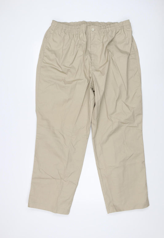 Greenwoods Men's Beige Casual Trousers Size L