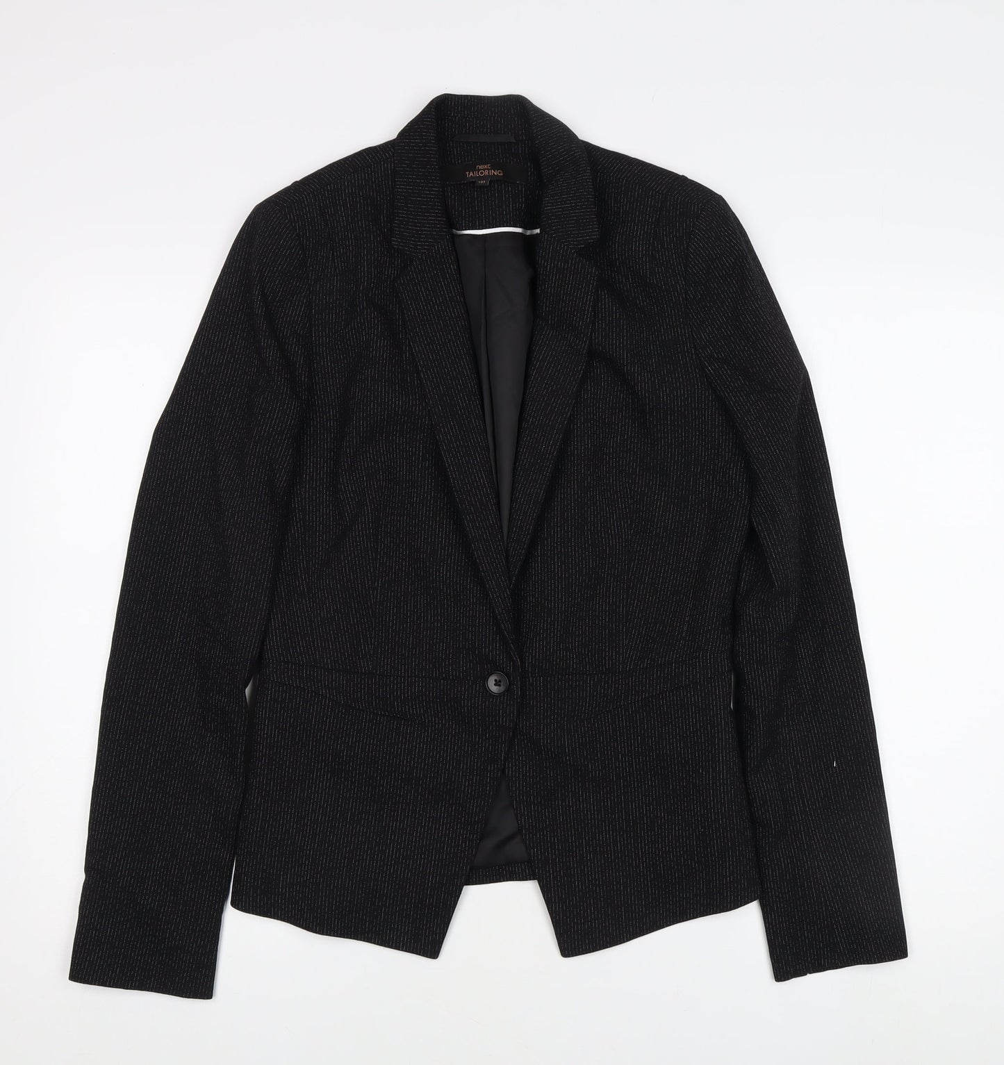 Next Women's Black Pinstripe Blazer Size 10 Tall