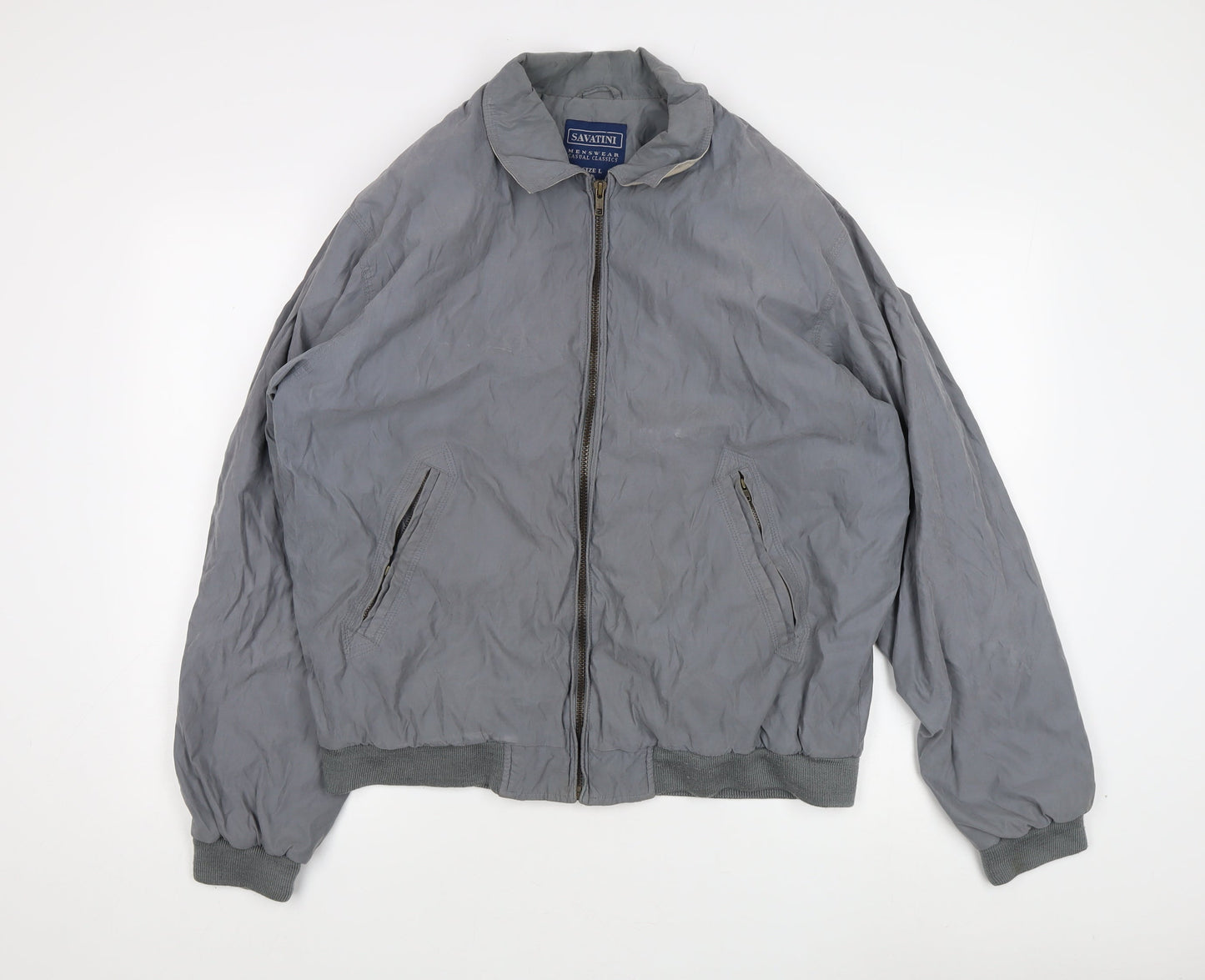 Mens UK Size L Savatini Grey Bomber Jacket