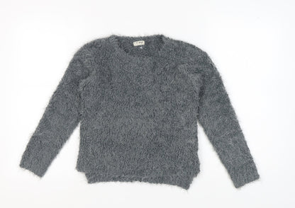 Next Girls Grey Pullover Jumper, Size 10 Years, Cozy & Stylish