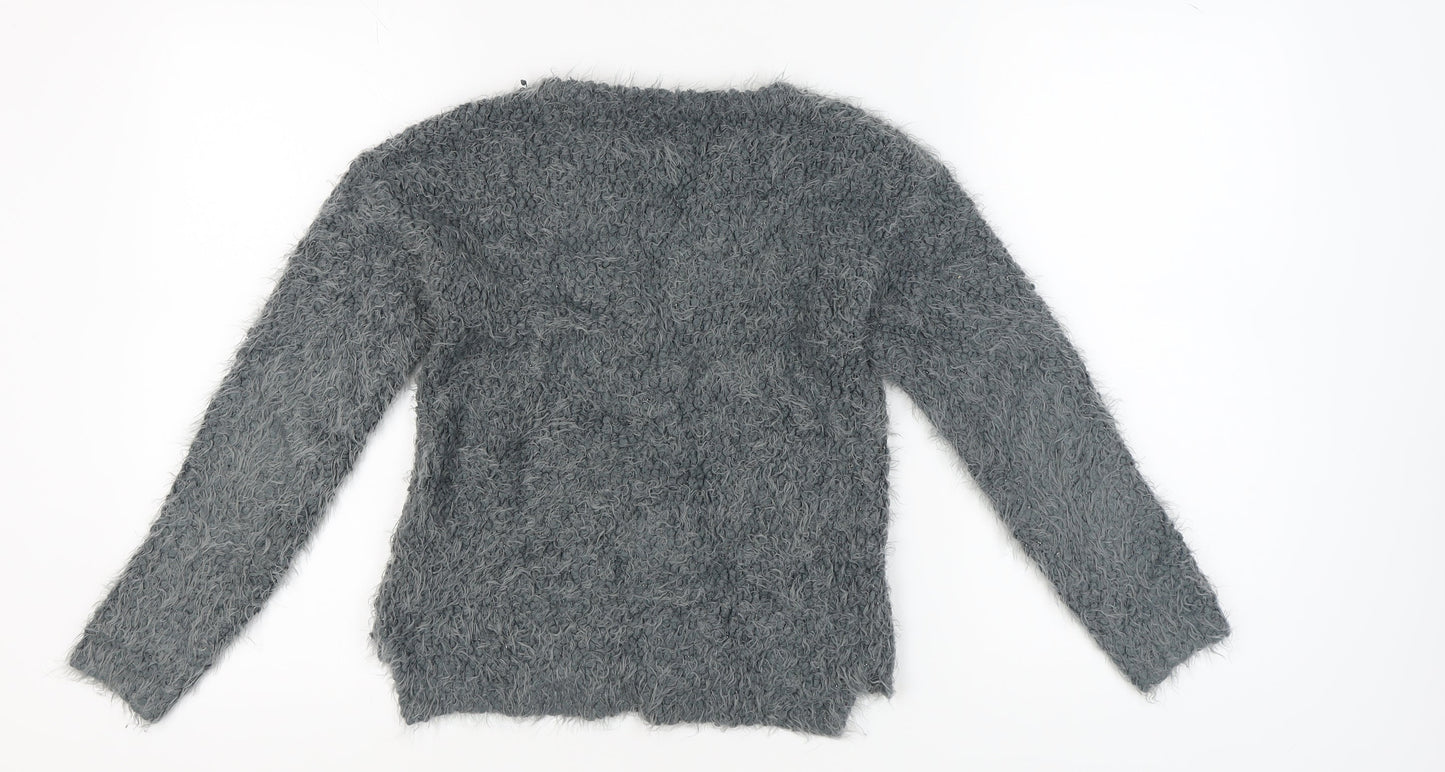 Next Girls Grey Pullover Jumper, Size 10 Years, Cozy & Stylish