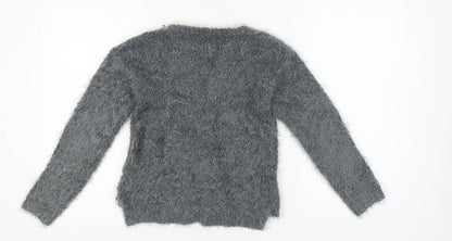 Next Girls Grey Pullover Jumper, Size 10 Years, Cozy & Stylish