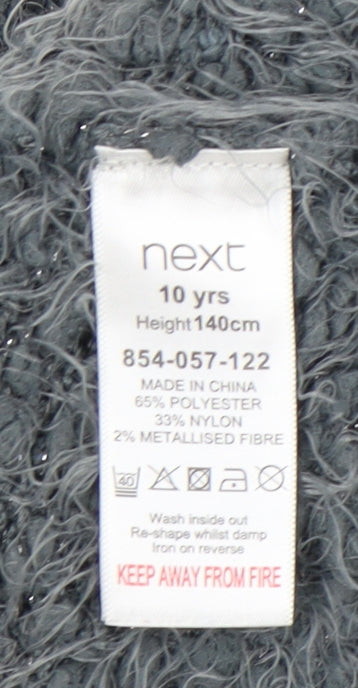 Next Girls Grey Pullover Jumper, Size 10 Years, Cozy & Stylish