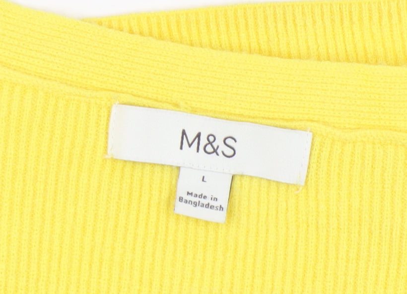 Womens UK Size L Marks and Spencer Yellow Pullover Jumper
