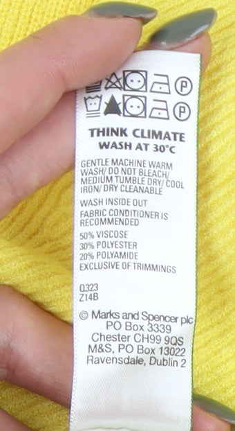 Womens UK Size L Marks and Spencer Yellow Pullover Jumper