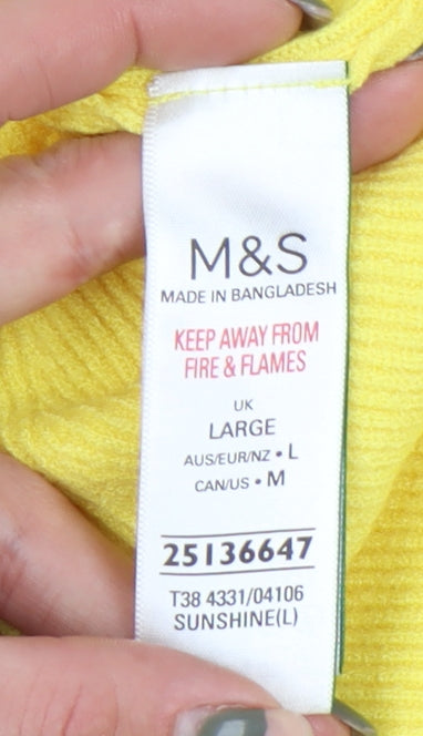 Womens UK Size L Marks and Spencer Yellow Pullover Jumper