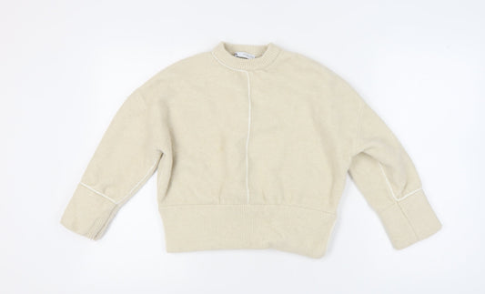 Womens UK Size 8 Zara Beige Pullover Jumper