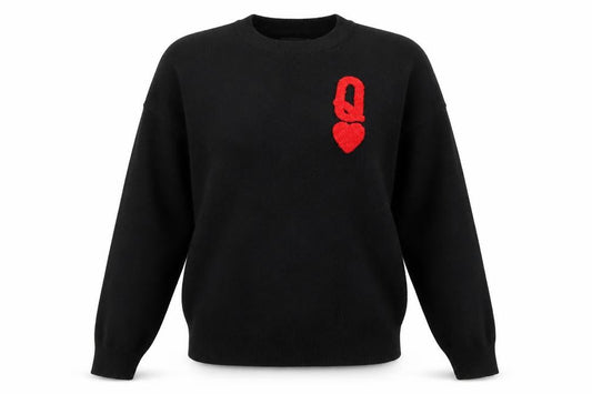 Womens UK Size M/L QED London Black Pullover Jumper