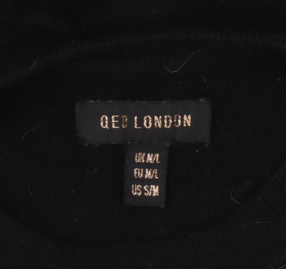 Womens UK Size M/L QED London Black Pullover Jumper