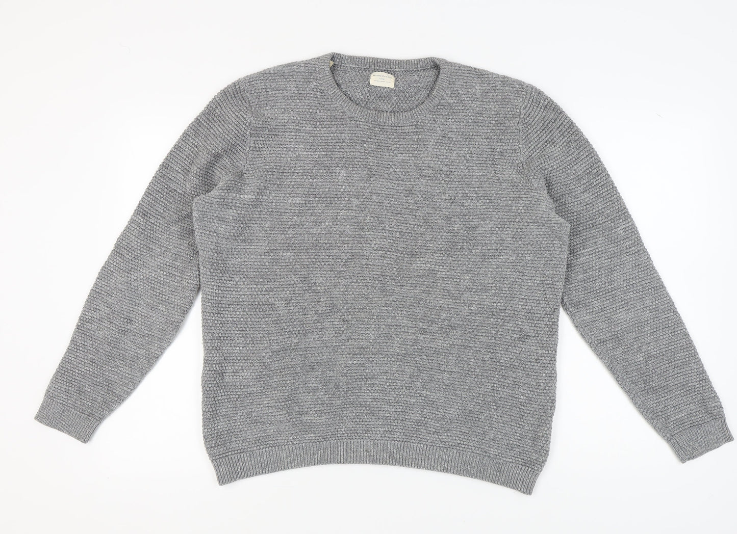 Selected Homme Men’s Grey Knit Pullover Jumper XL