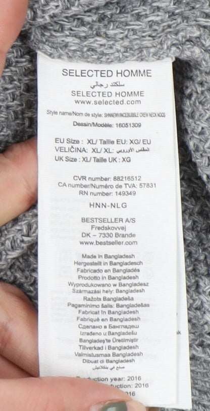 Selected Homme Men’s Grey Knit Pullover Jumper XL