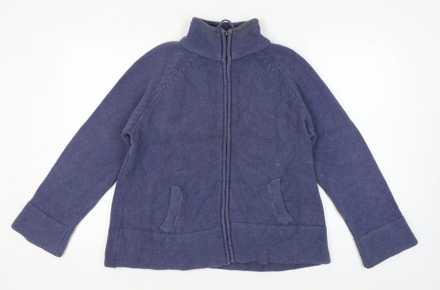 Womens UK Size 20 Marks and Spencer Blue Full Zip Jumper