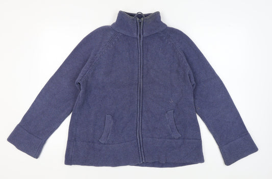 Womens UK Size 20 Marks and Spencer Blue Full Zip Jumper
