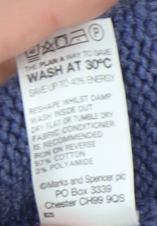 Womens UK Size 20 Marks and Spencer Blue Full Zip Jumper
