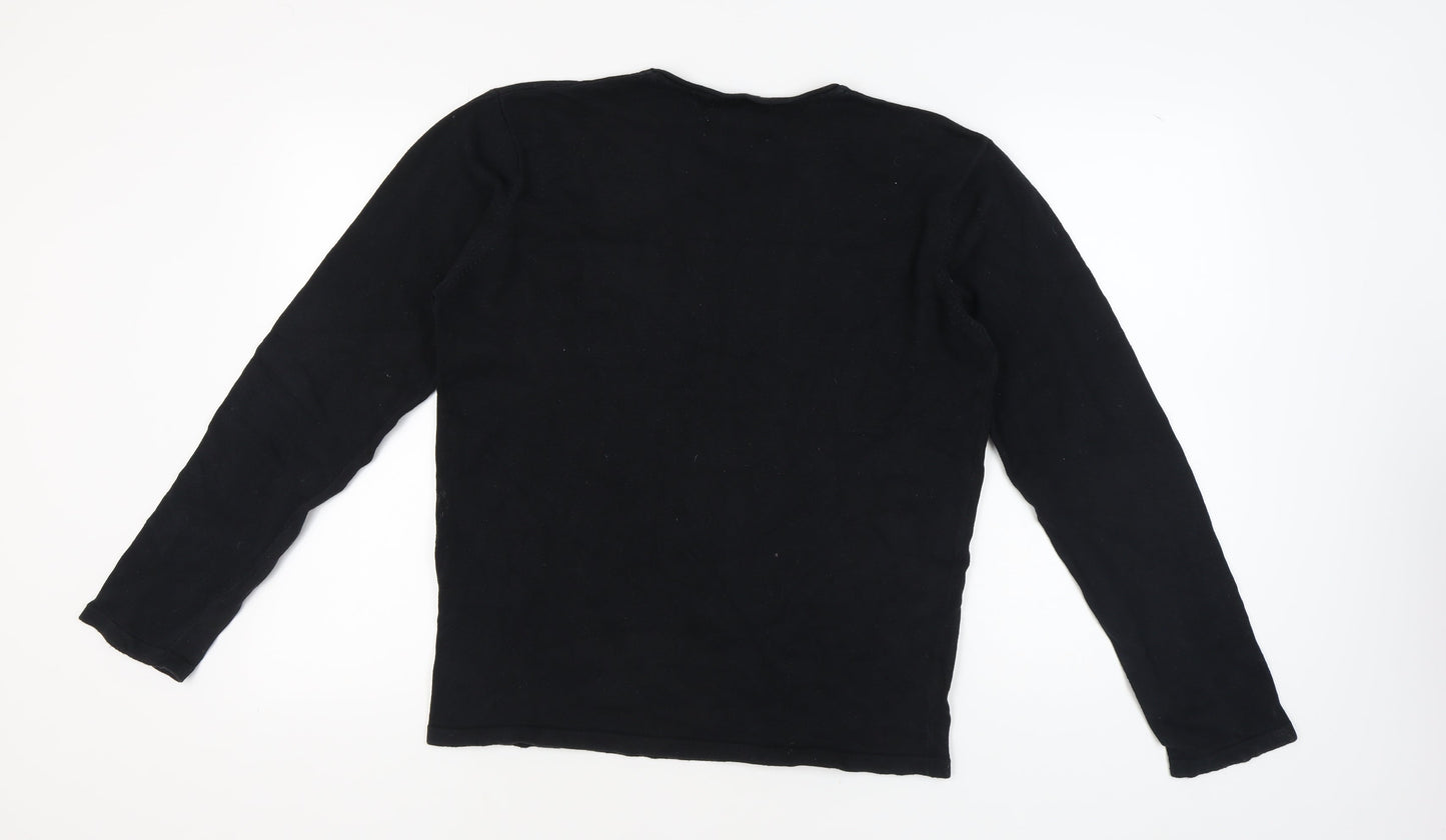 Bellfield Men's XL Black Cotton Pullover Jumper