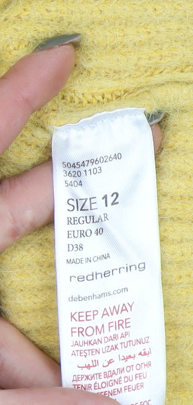 Red Herring Women's Yellow Pullover Jumper Size 12