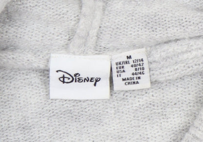 Disney Women's Grey Mickey Mouse Pullover Hoodie Jumper M