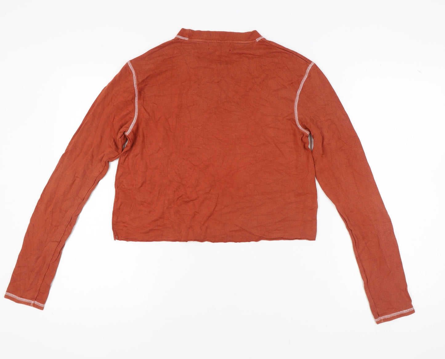 Womens UK Size M Urban Outfitters Brown Cropped T-Shirt