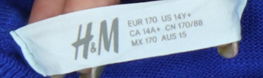 H&M Boys Blue Pullover Hoodie 12 Plus Gym Training