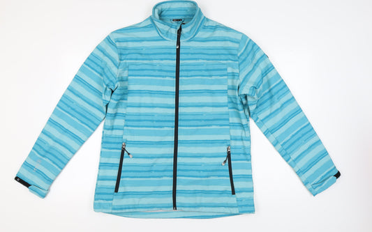 Killtec Women's Blue Striped Jacket Size 18 Windbreaker