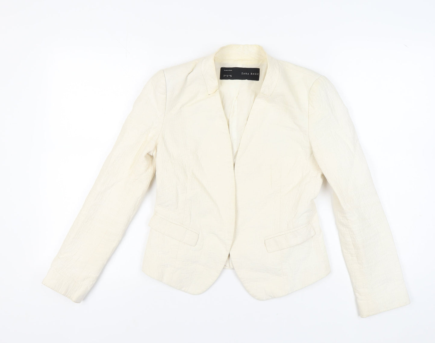 Zara Women Ivory Blazer, Size 12, Notch Lapel