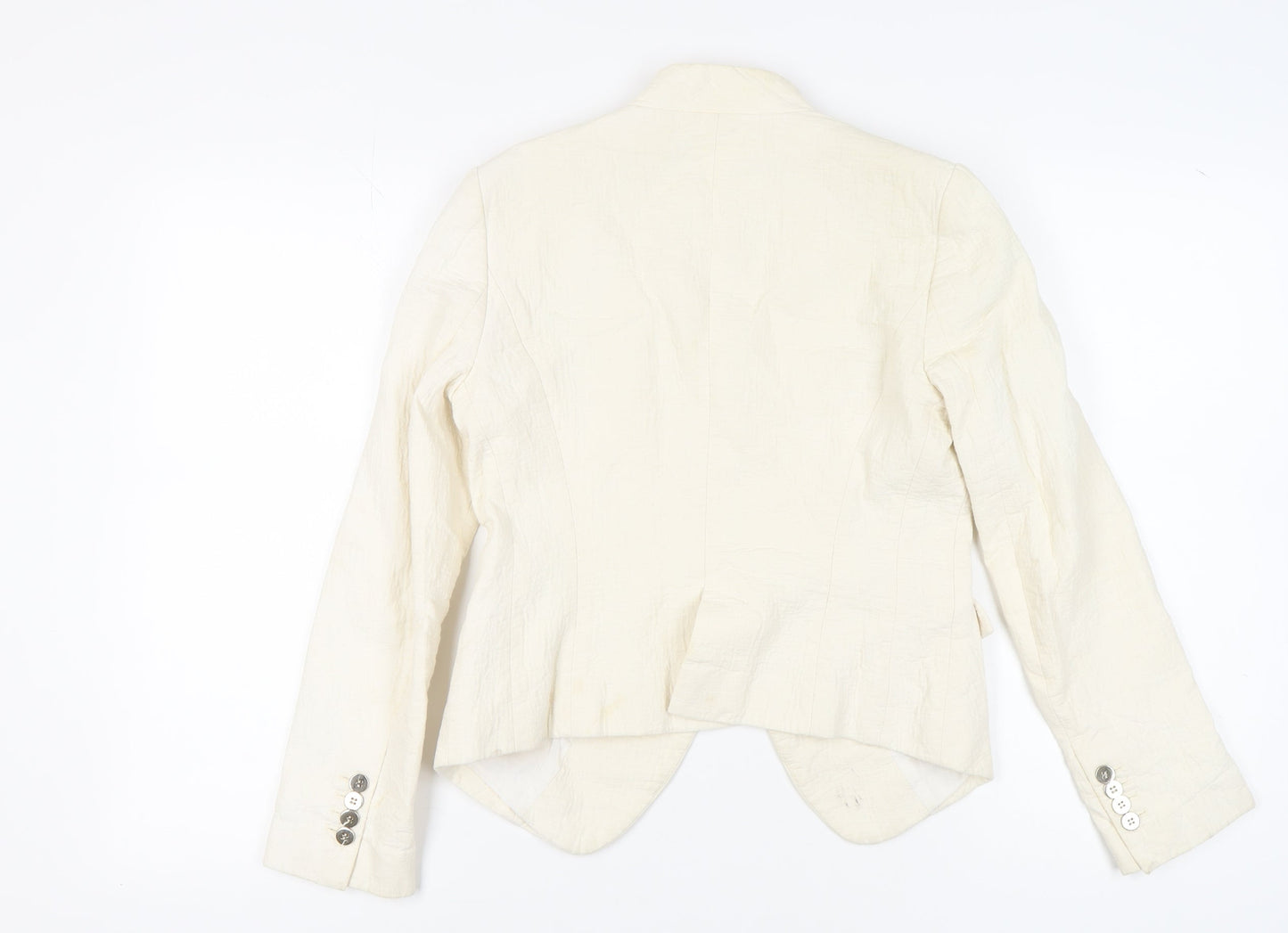 Zara Women Ivory Blazer, Size 12, Notch Lapel