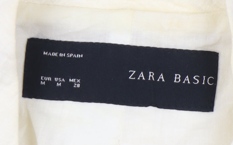 Zara Women Ivory Blazer, Size 12, Notch Lapel