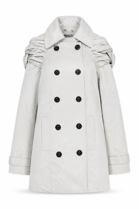 Lipsy Women's Grey Ruffled Coat Size 10