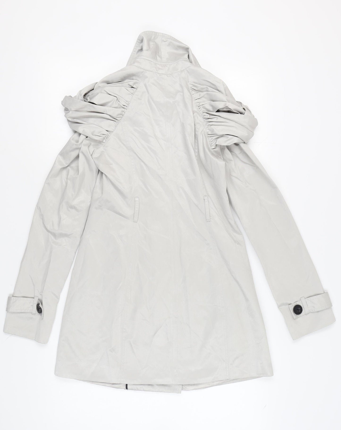 Lipsy Women's Grey Ruffled Coat Size 10